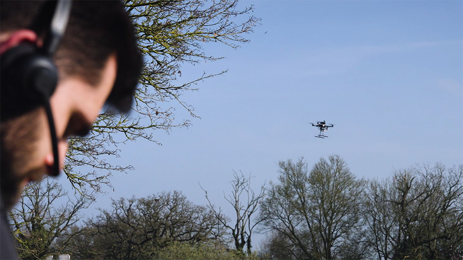 Drone swarm operator with airborne drone
