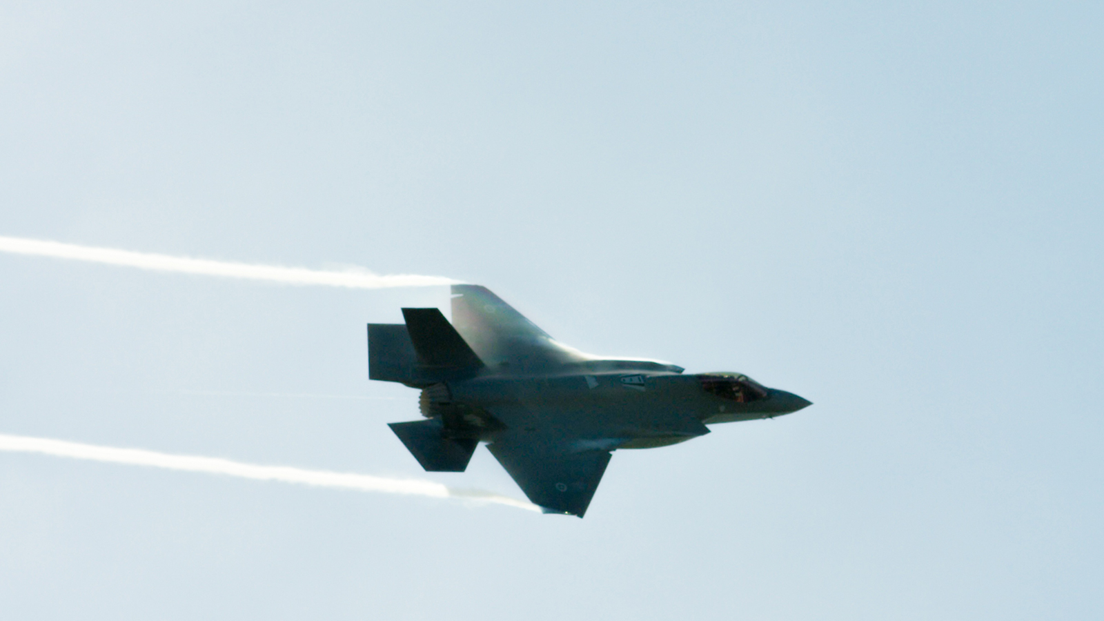 The first F-35 aircraft to arrive at RAAF Base Williamtown.