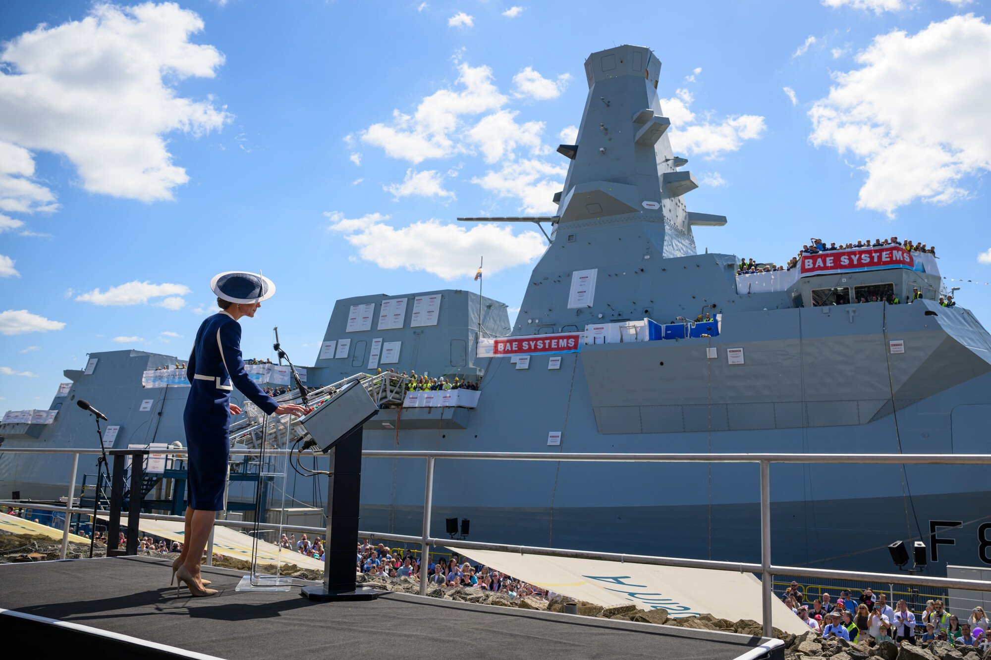 Image of HRH Princess of Wales at HMS Glasgow naming ceremony