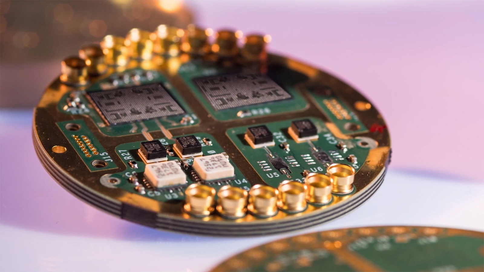 Close-up photo of a BAE Systems’ MATRICs reconfigurable, high-bandwidth, multi-functional RF transceiver.
