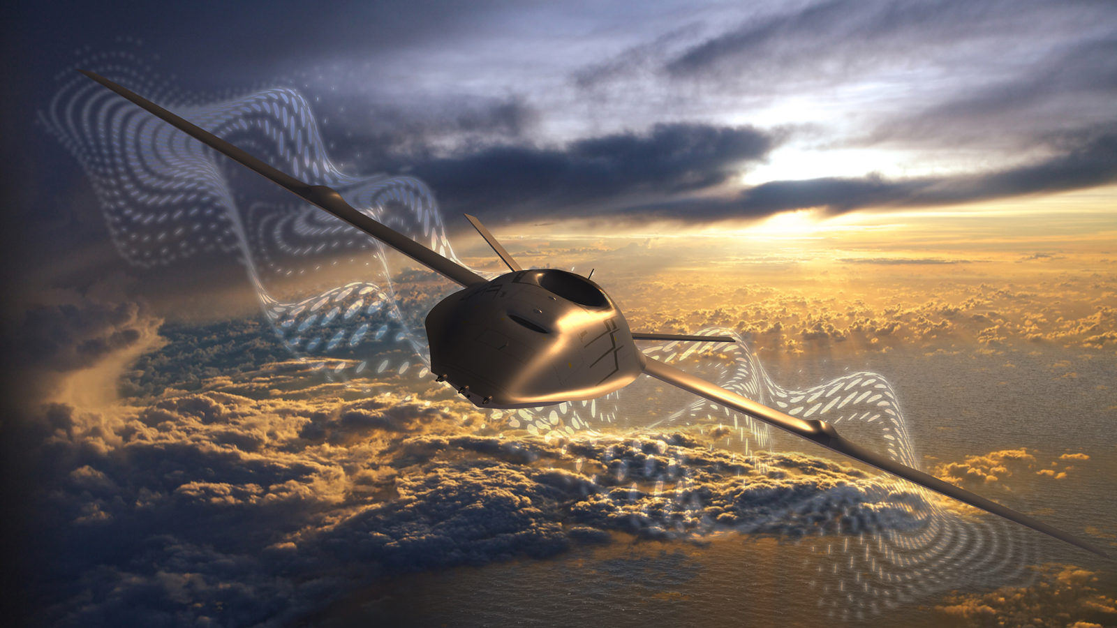 Unmanned MQ-25 aircraft communicating secure Link 16 signals