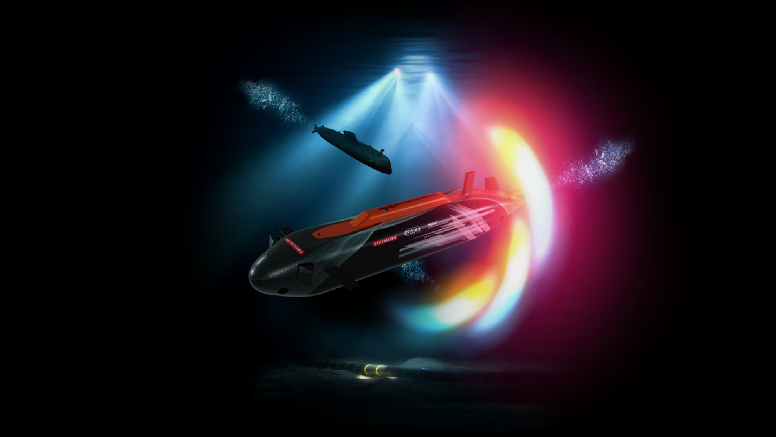 Representation of an underwater battle scenario