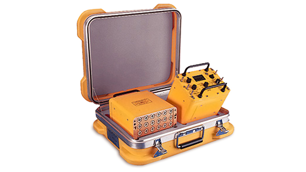 The BAE Systems Rokar Countermeasure Dispenser Test Set, which has two CDT units contained in each carrying case, comprising a one-man-carry test set.