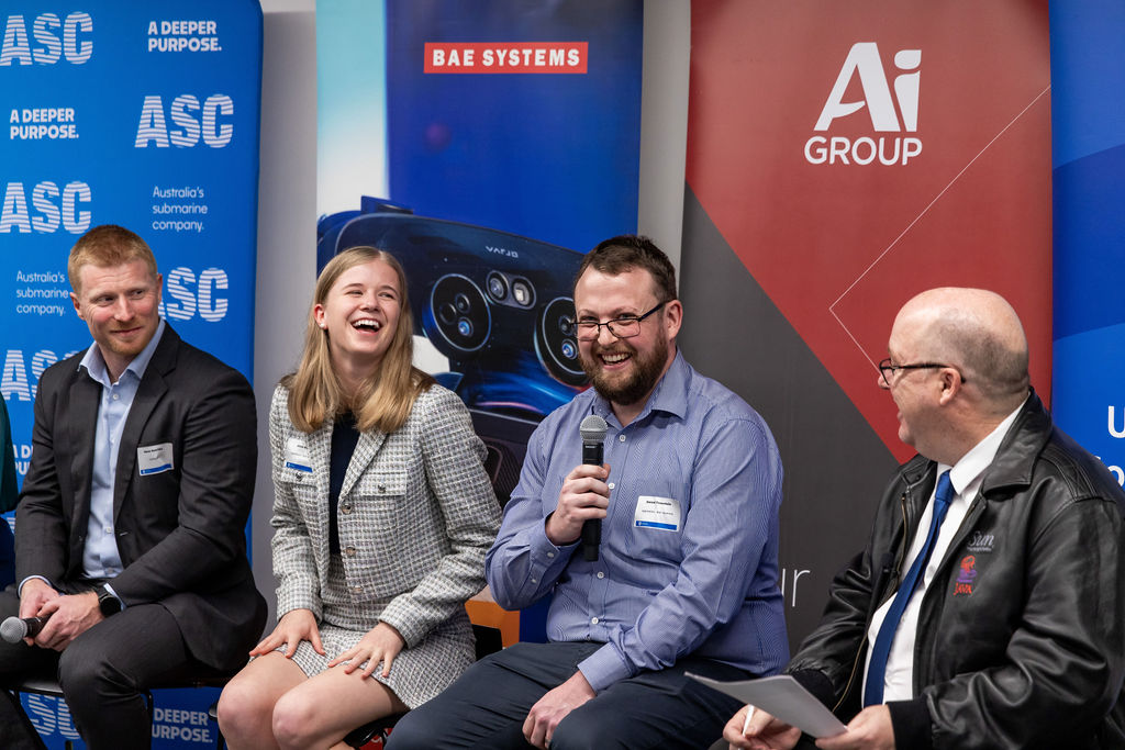 Degree apprentices Alicia and Daniel share their experiences and motivations with the industry panel audience.