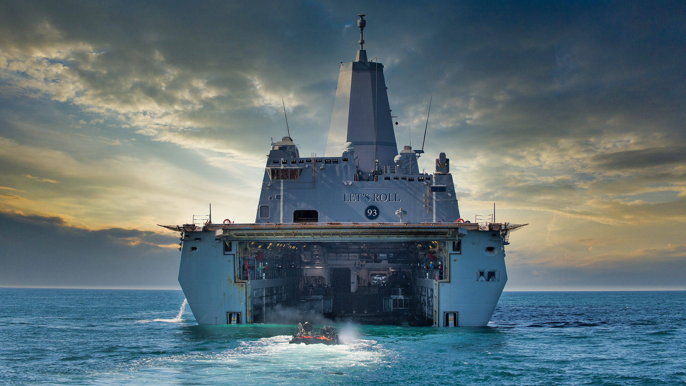 Let's Roll! BAE Systems' Amphibious Combat Vehicle, known as the ACV, swimming to board the USS Somerset.