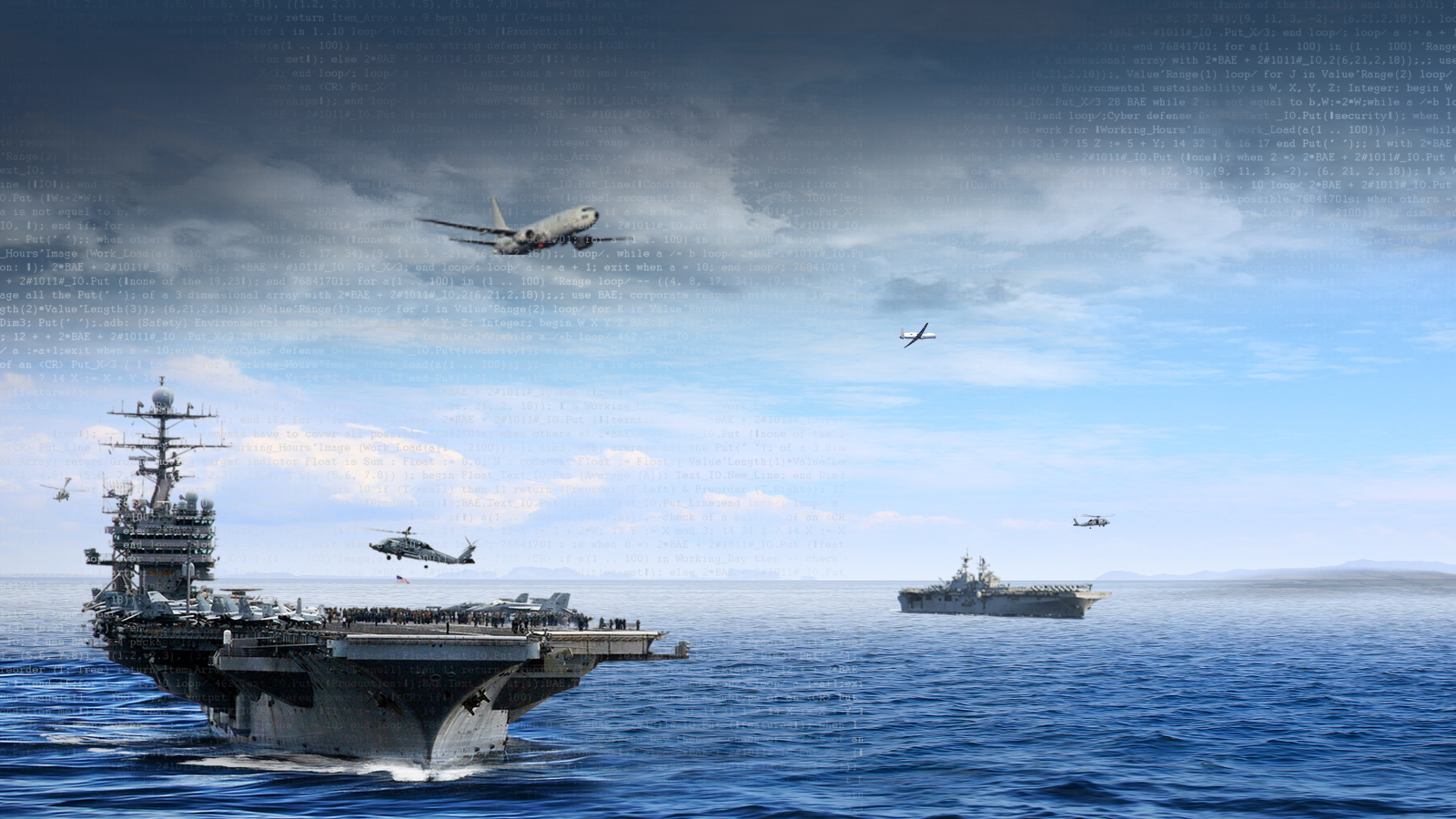 U.S. Navy ships sending secure communications to other aircraft out at sea
