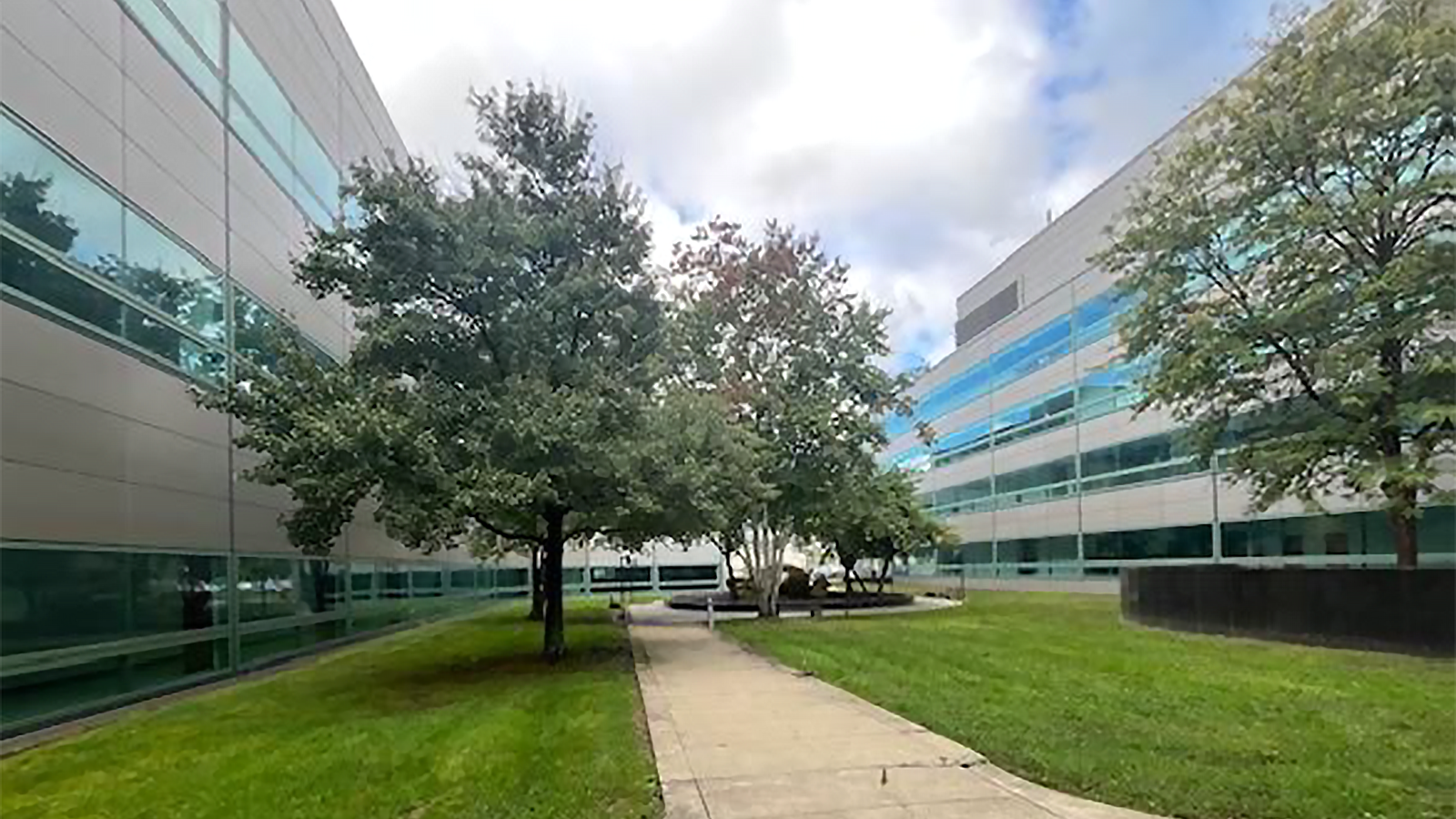 Outside of facility with building and courtyard