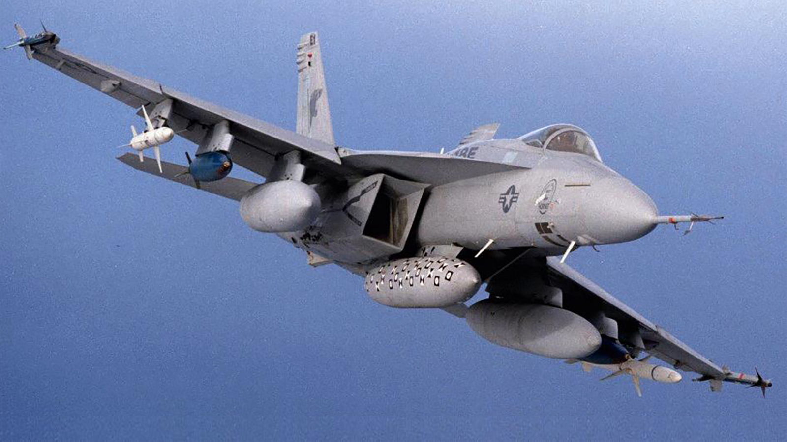 The F/A-18 Hornet fighter jet, one of many legacy military aircraft (F-15, F-16, F-22, EC-130H) that use our MIDS-Joint Tactical Radio System to update their comms and nav systems.