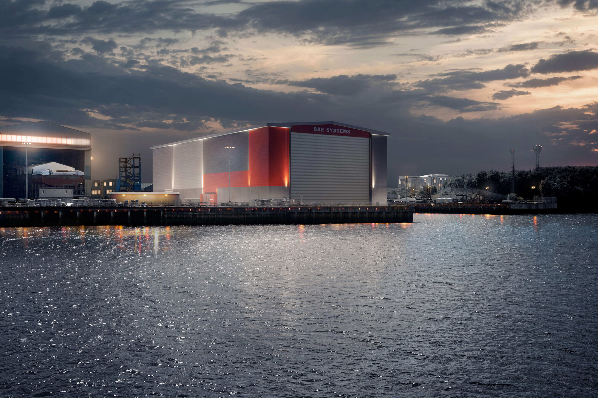 The new ship build hall at the Govan shipyard