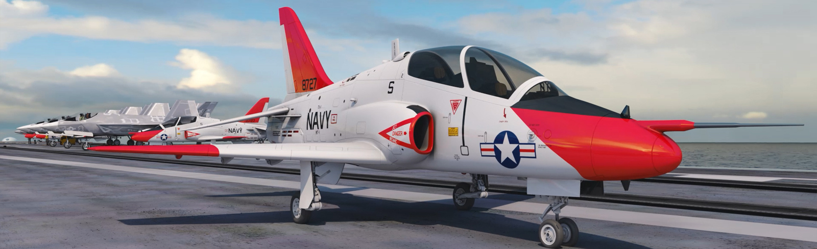 CGI of US Navy T-45 Goshawk inside hangar. BAE Systems expanded its role in US aircraft sustainment with a seven-year logistics support contract for the US Navy’s T-45 Goshawk fleet.