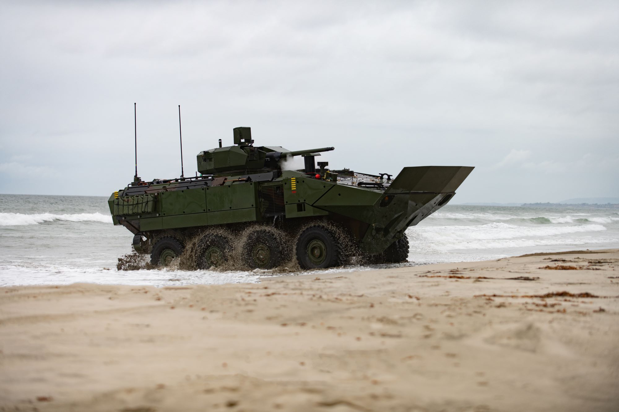 ACV-30 approaching land from the sea