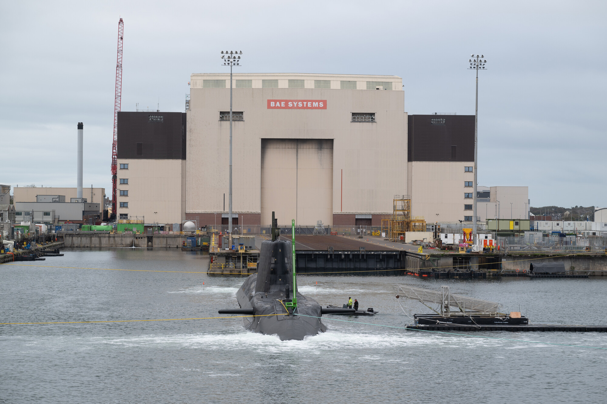 Image of HMS Agamemnon during trim dive in Barrow-in-Furness