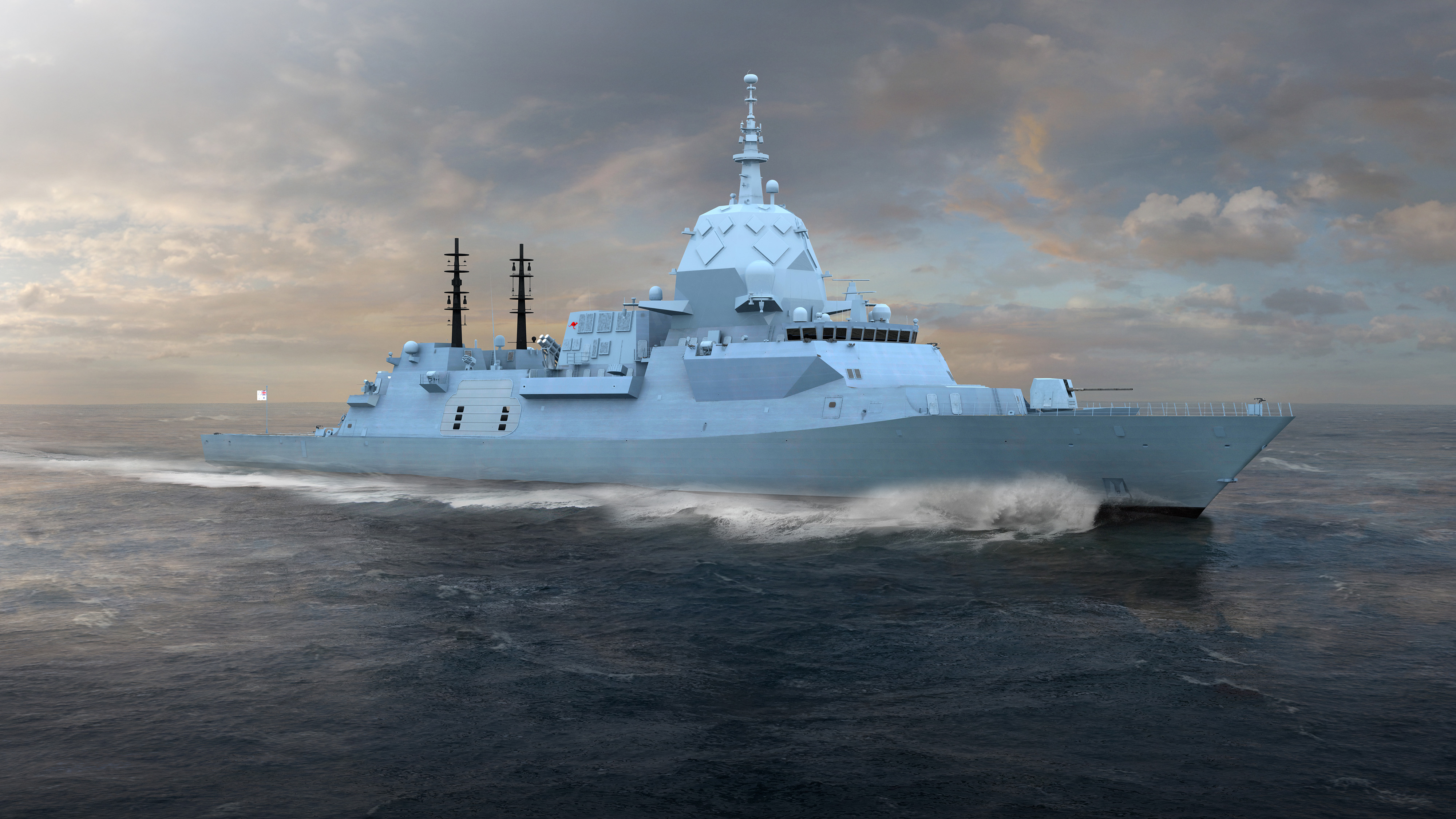 Hunter class frigate side facing