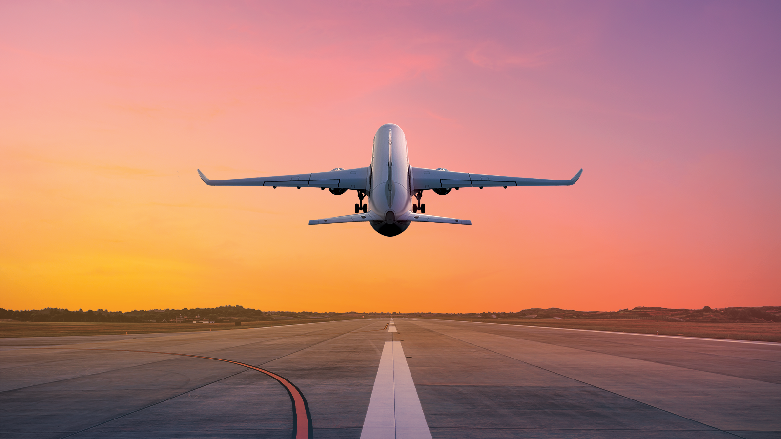 Looking at the back of a 4-engine commercial airliner during takeoff, made possible by BAE Systems’ MRO professionals who support and service our 600+ customers and partners around the globe to keep them in the air. 