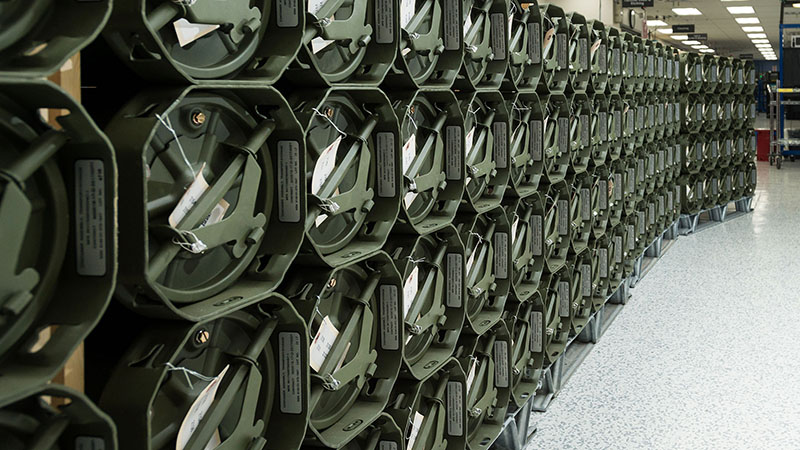APKWS guidance kit casings ready, responding to high demand for these precision-guided rockets. 