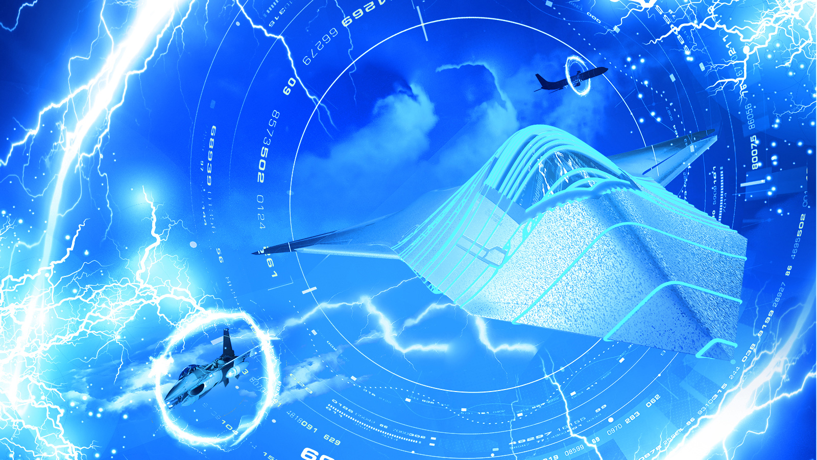Three generations of military aircraft flying in electromagnetic activity, reflecting our Storm EW spectrum warfare suite’s aptitude for adding advanced end-to-end EW capabilities to new or existing aircraft. 