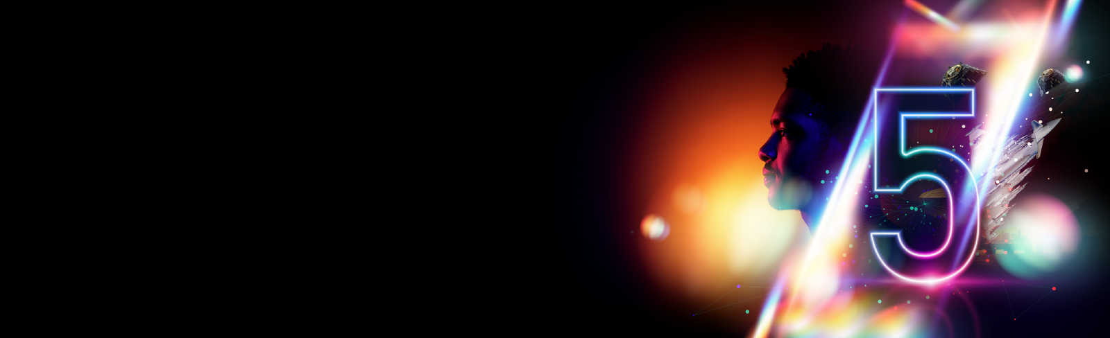 Abstract image featuring the number 5