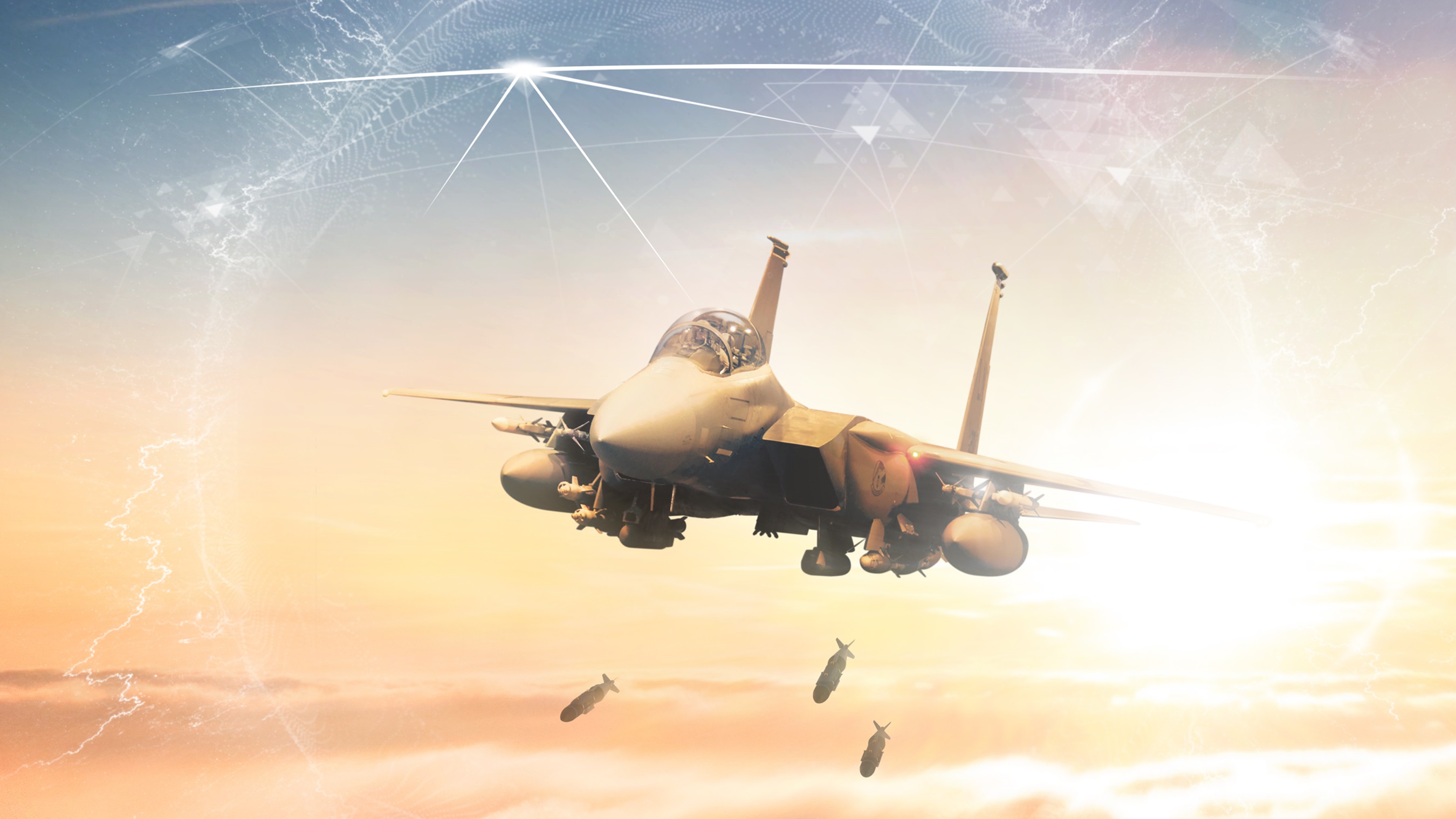  A fighter jet releases precision munitions.
