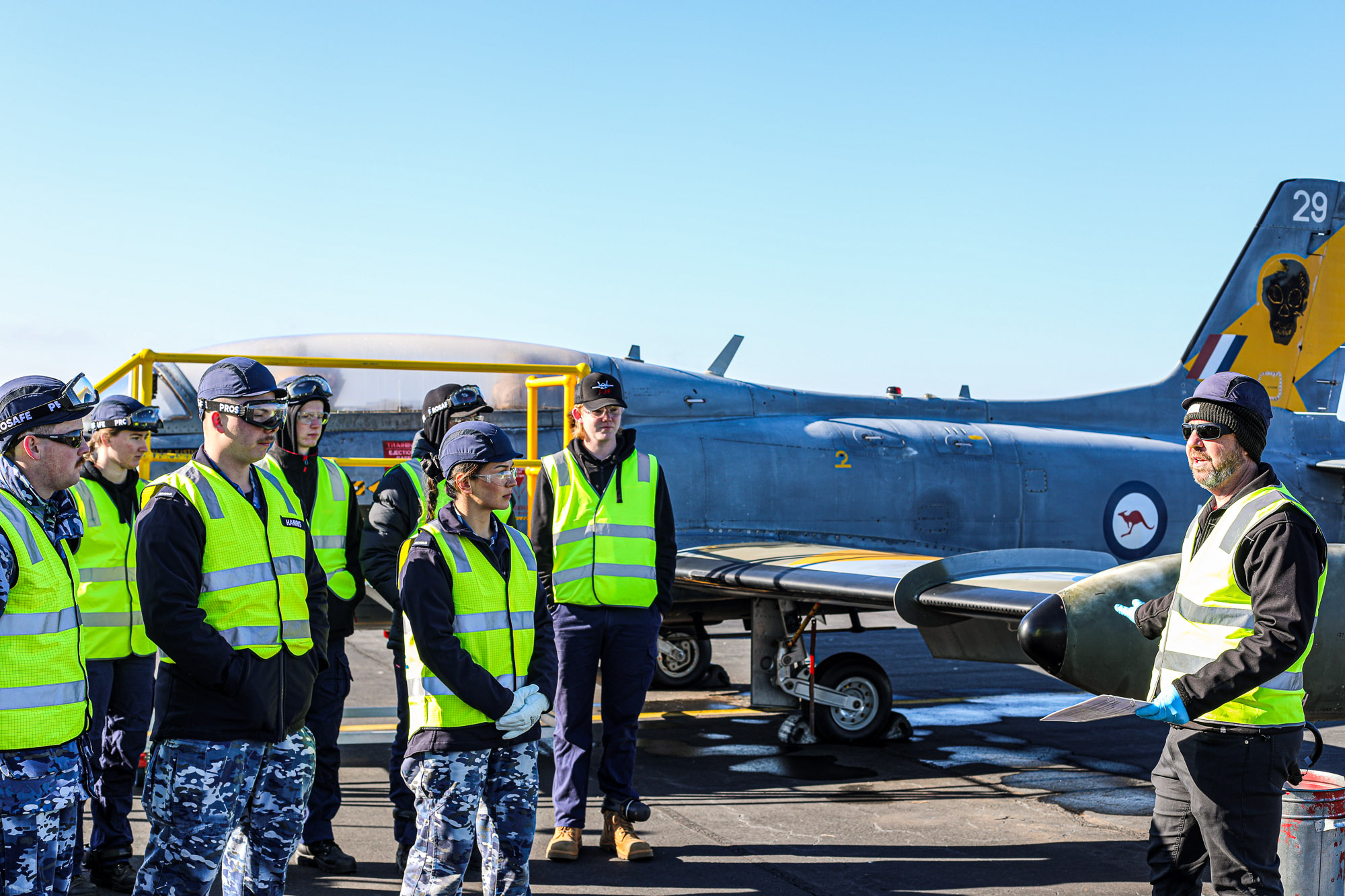 Aircraft maintenance worker apprentices at Wagga’s Aviation Technical Training project