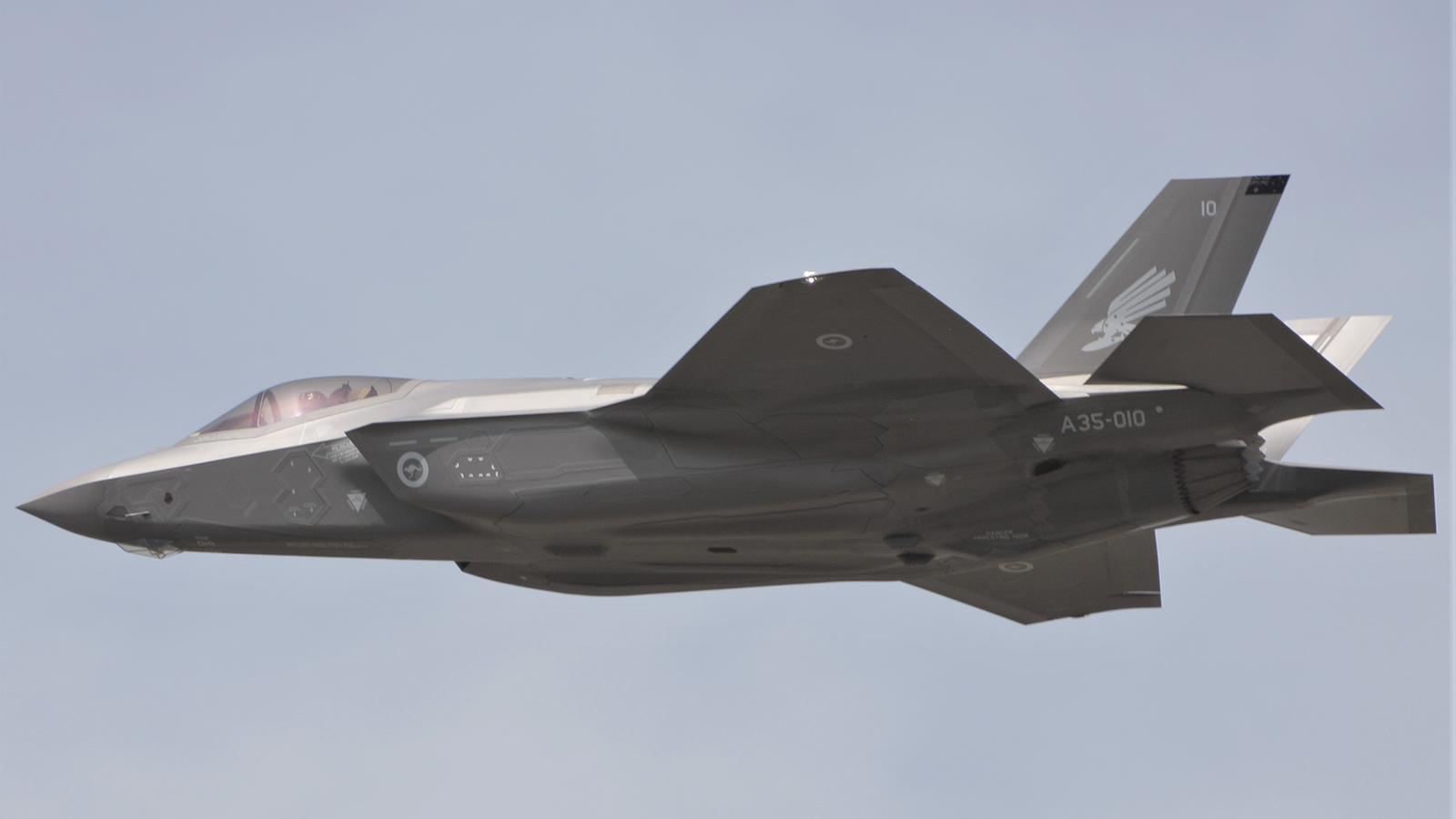 One of the first F-35 aircraft to arrive at RAAF Base Williamtown. Image courtesy Wayne Brown.