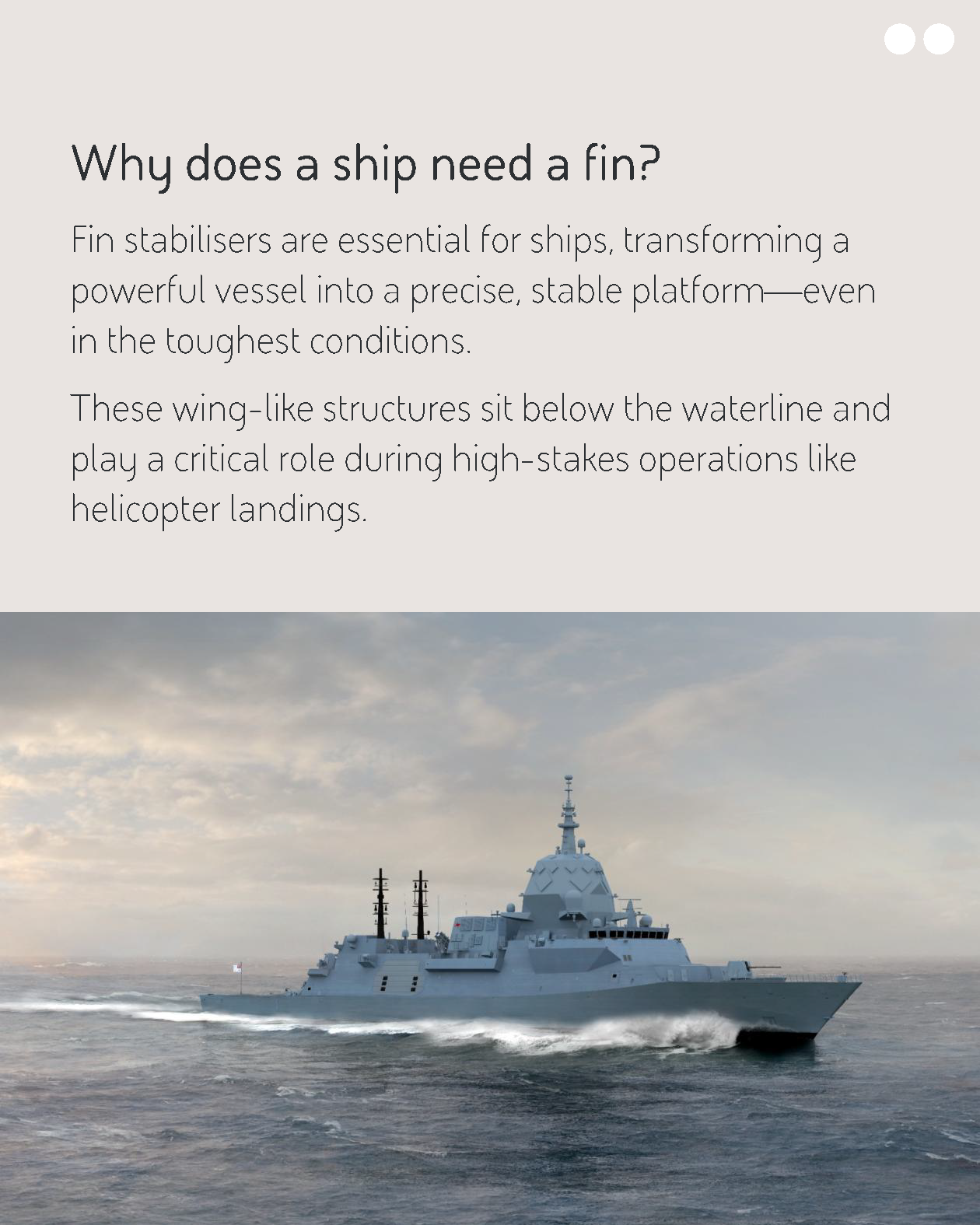 A rendered image of the Hunter Class frigate at sea.